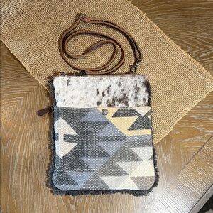 Myra Bag Azteca Gray and Brown Crossbody